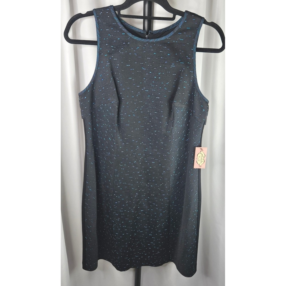 NWT's Womens Phoebe Couture Party Dress Sheath Cocktail Dress Black Blue Size 10